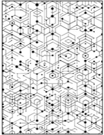 Modern Quilt Coloring Book sample page: hexagon dot pattern