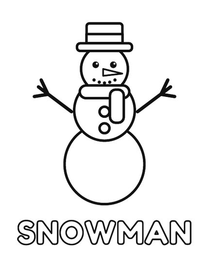 My First Christmas Coloring Book sample page: Snowman
