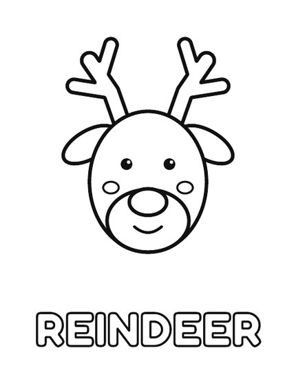 My First Christmas Coloring Book sample page: Reindeer