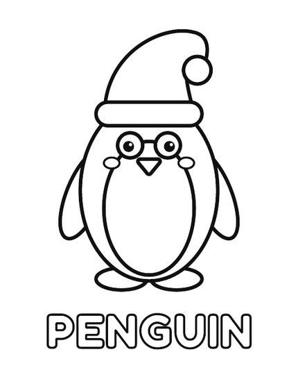 My First Christmas Coloring Book sample page: Penguin